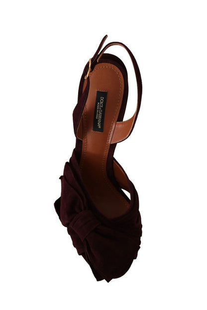 Dolce & Gabbana Elegant Purple Suede Heels Sandals