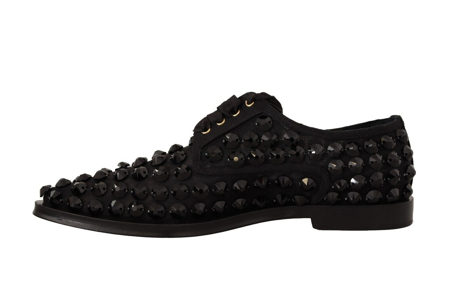 Dolce & Gabbana Elegant Gros Grain Lace-Up Jeweled Flats