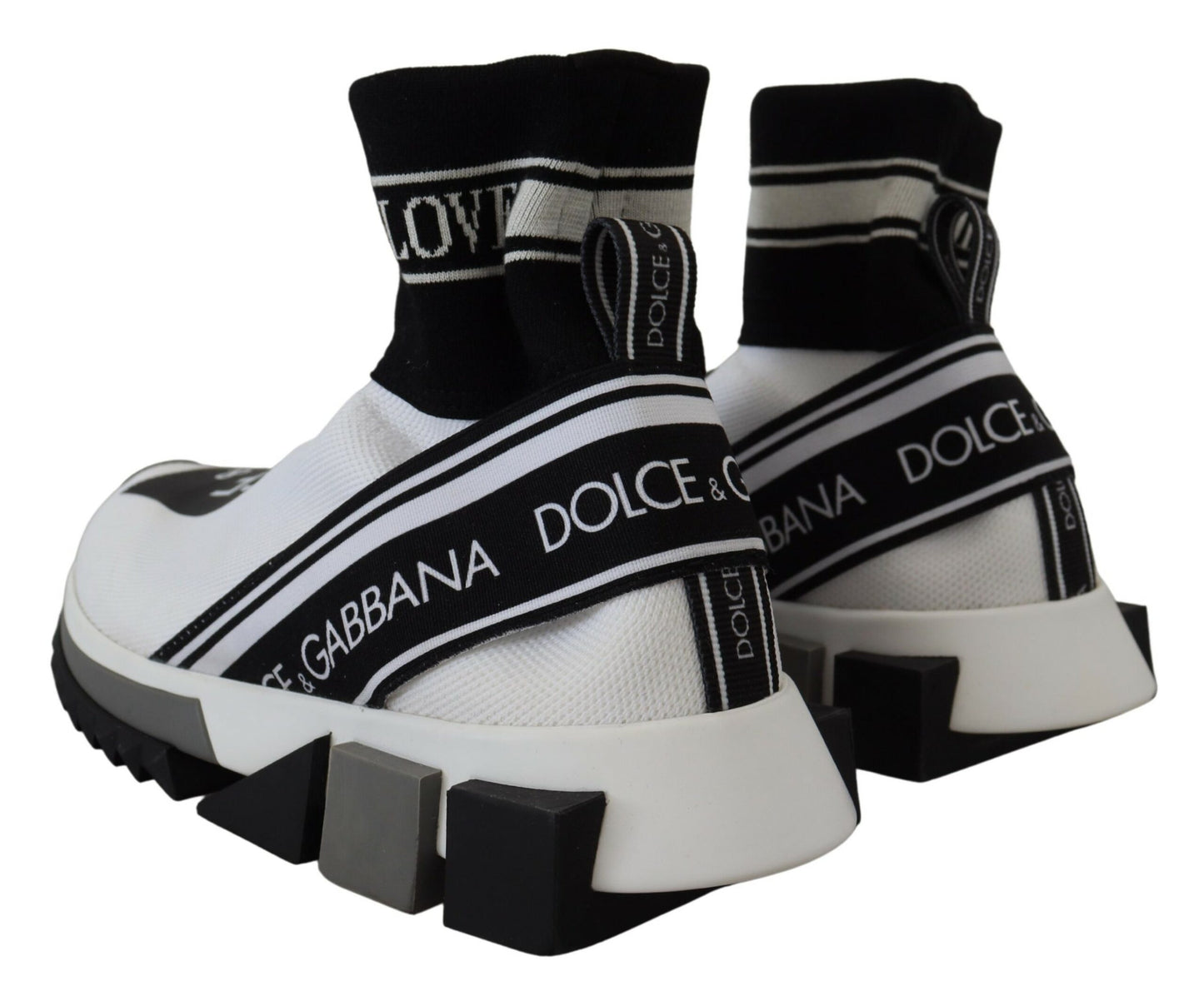 Dolce & Gabbana Chic Black and White Sorrento Slip-On Sneakers