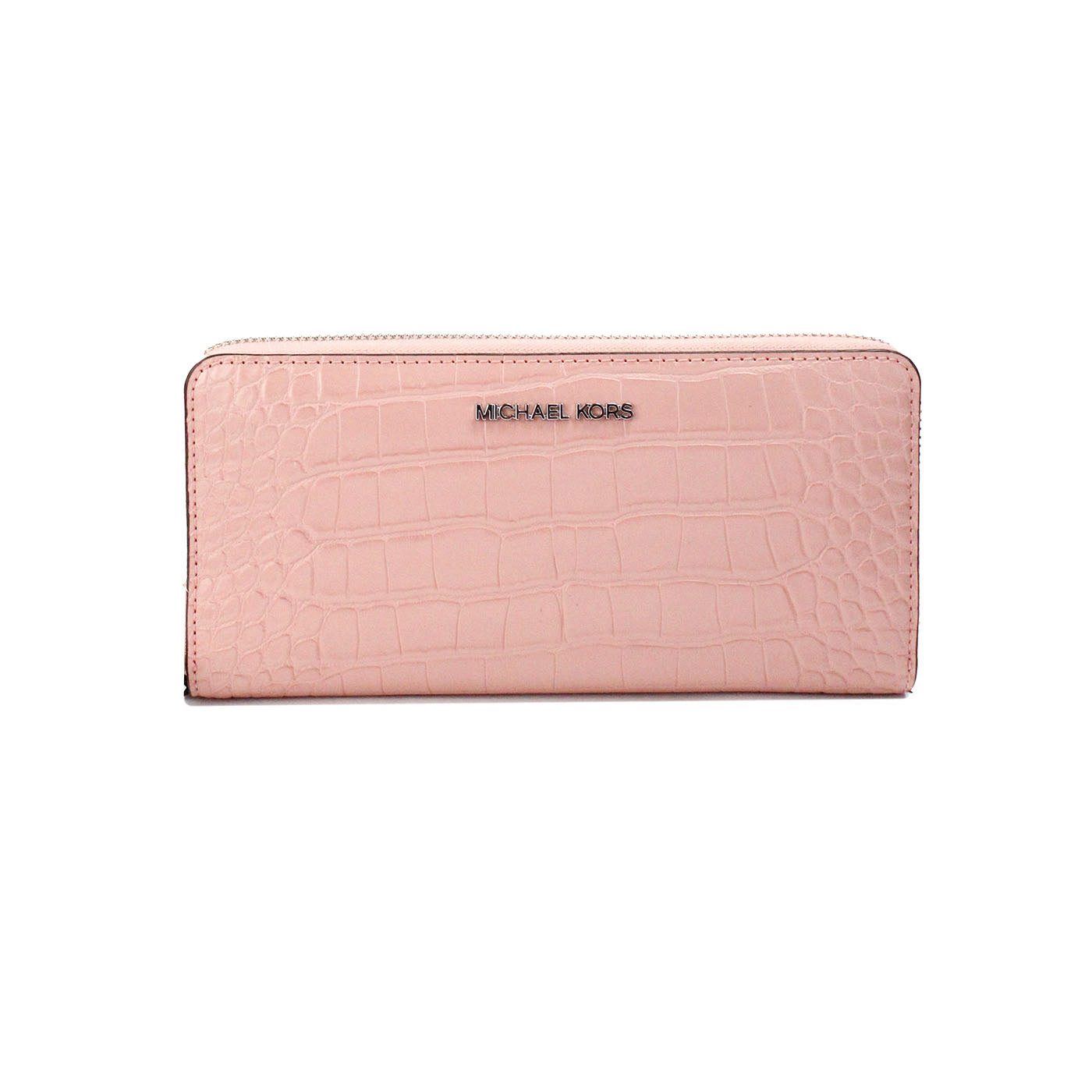 Michael Kors Jet Set Large Pink Animal Print Leather Continental Wrist Wallet