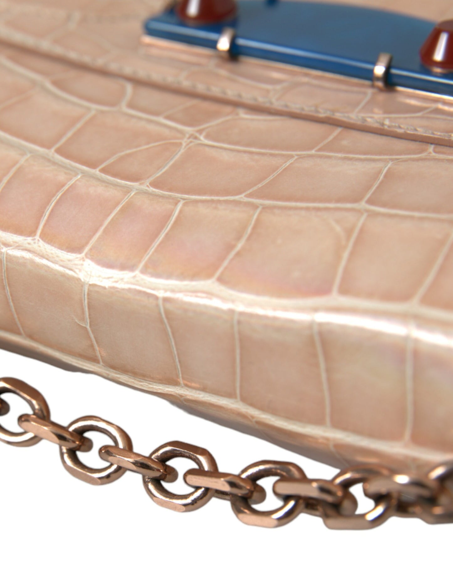 Elegant Mini Chain Beige Clutch