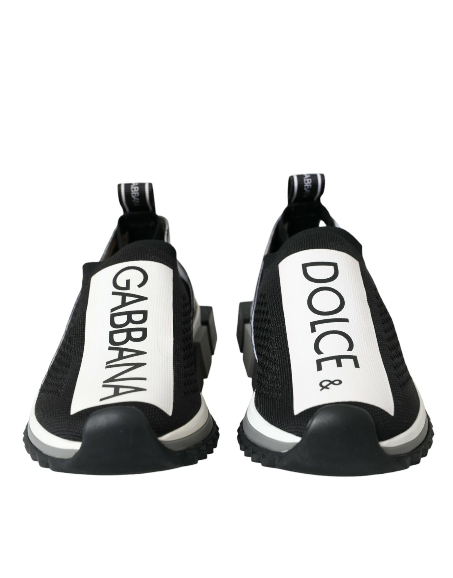 Dolce & Gabbana Black White Slip On Sorrento Sneakers Shoes