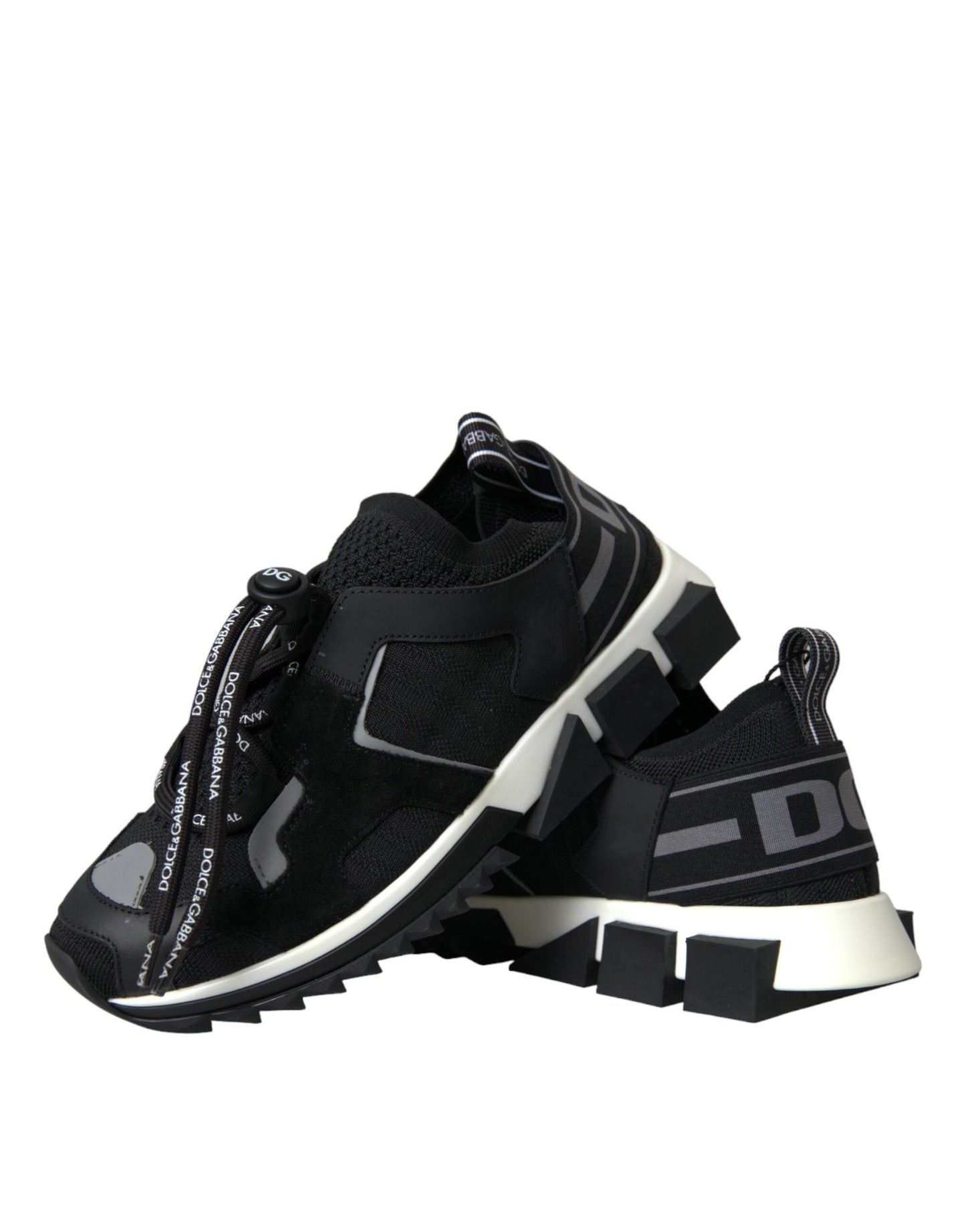 Dolce & Gabbana Black Mesh Sorrento Trekking Sneakers Shoes