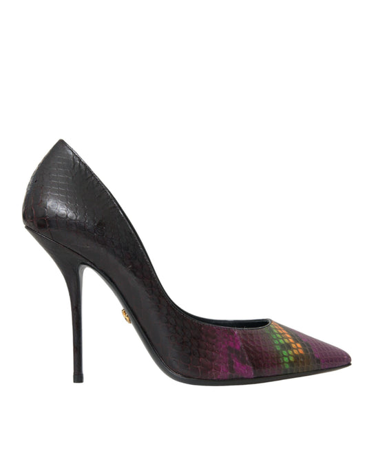 Dolce & Gabbana Multicolor Exotic Leather Heels Pumps Shoes