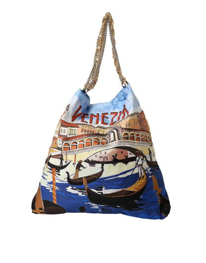 Dolce & Gabbana Multicolor Venezia Canvas Women Shopping Tote Bag