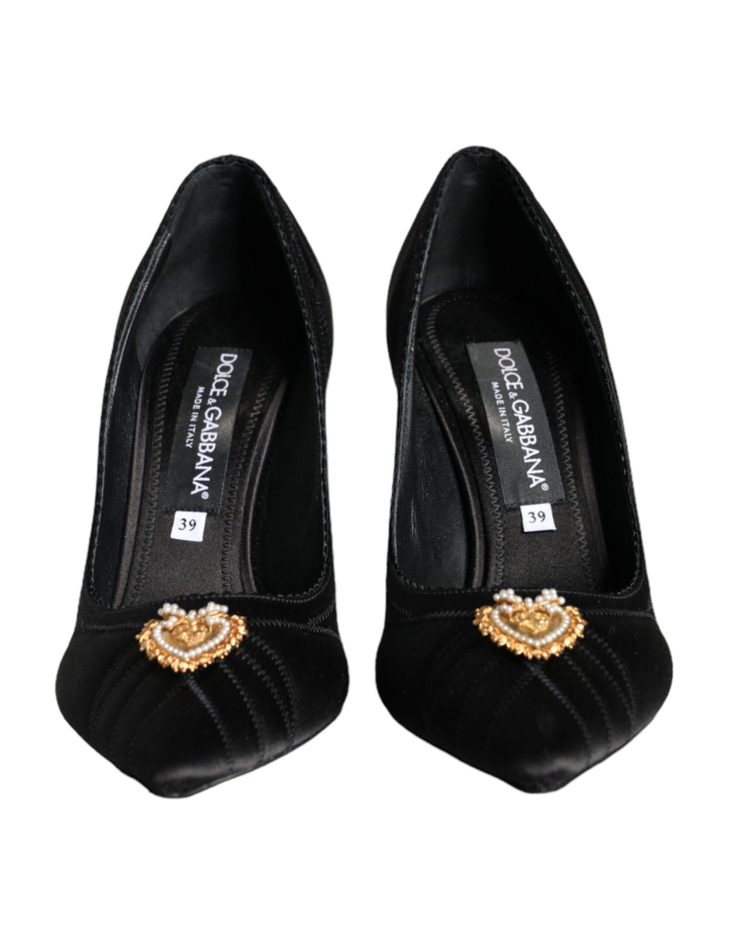 Dolce & Gabbana Black Heart DEVOTION Heels Pumps Shoes