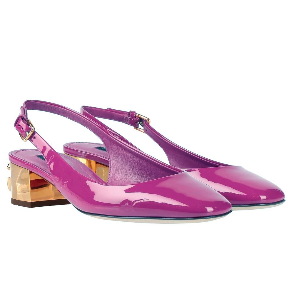 Dolce & Gabbana Purple Leather Di Calfskin Pump