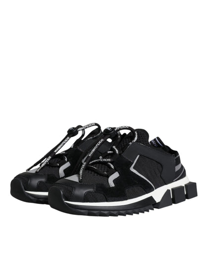 Dolce & Gabbana Black Mesh Sorrento Trekking Sneakers Shoes