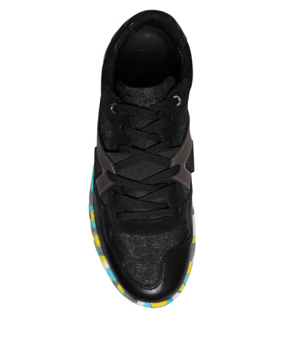 Dolce & Gabbana Black Polyester Low Top Men Sneakers Shoes