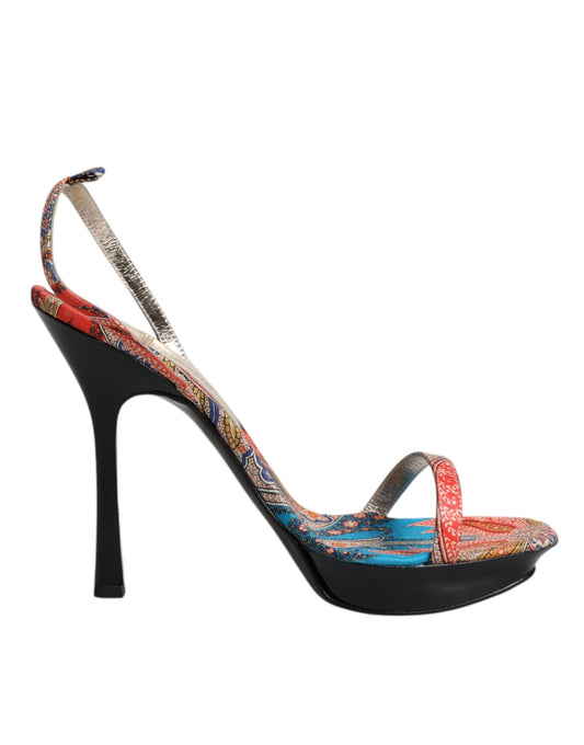 Dolce & Gabbana Multicolor Floral High Heels Sandals Shoes