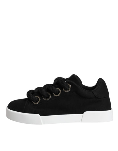 Dolce & Gabbana Black Portofino Low Top Sneakers Shoes