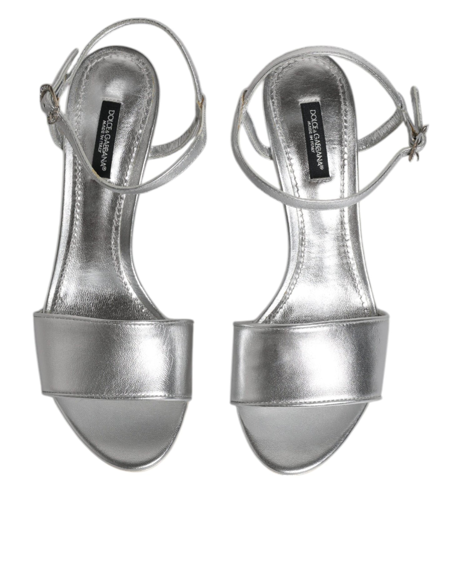 Dolce & Gabbana Silver Ankle Strap KEIRA Heels Sandals Shoes