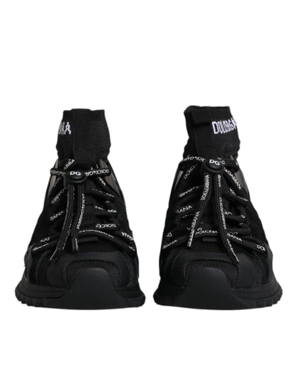 Dolce & Gabbana Black Sorrento Socks Logo Sneakers Shoes