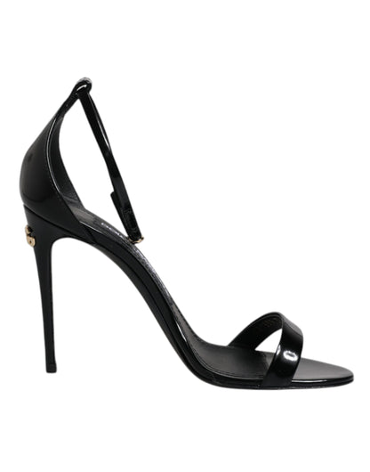 Dolce & Gabbana Black KEIRA Heels Ankle Strap Sandals Shoes