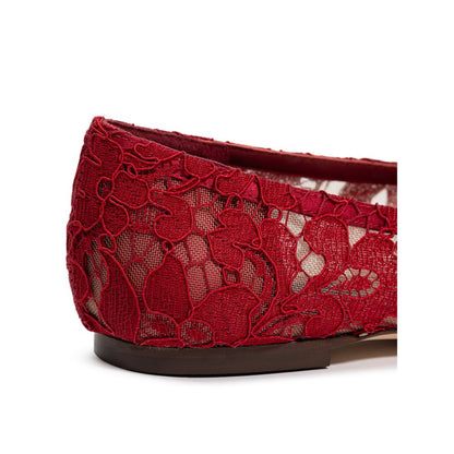 Dolce & Gabbana Red Viscose Flat Shoe