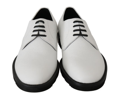 Dolce & Gabbana White Leather Derby Dress Formal Shoes