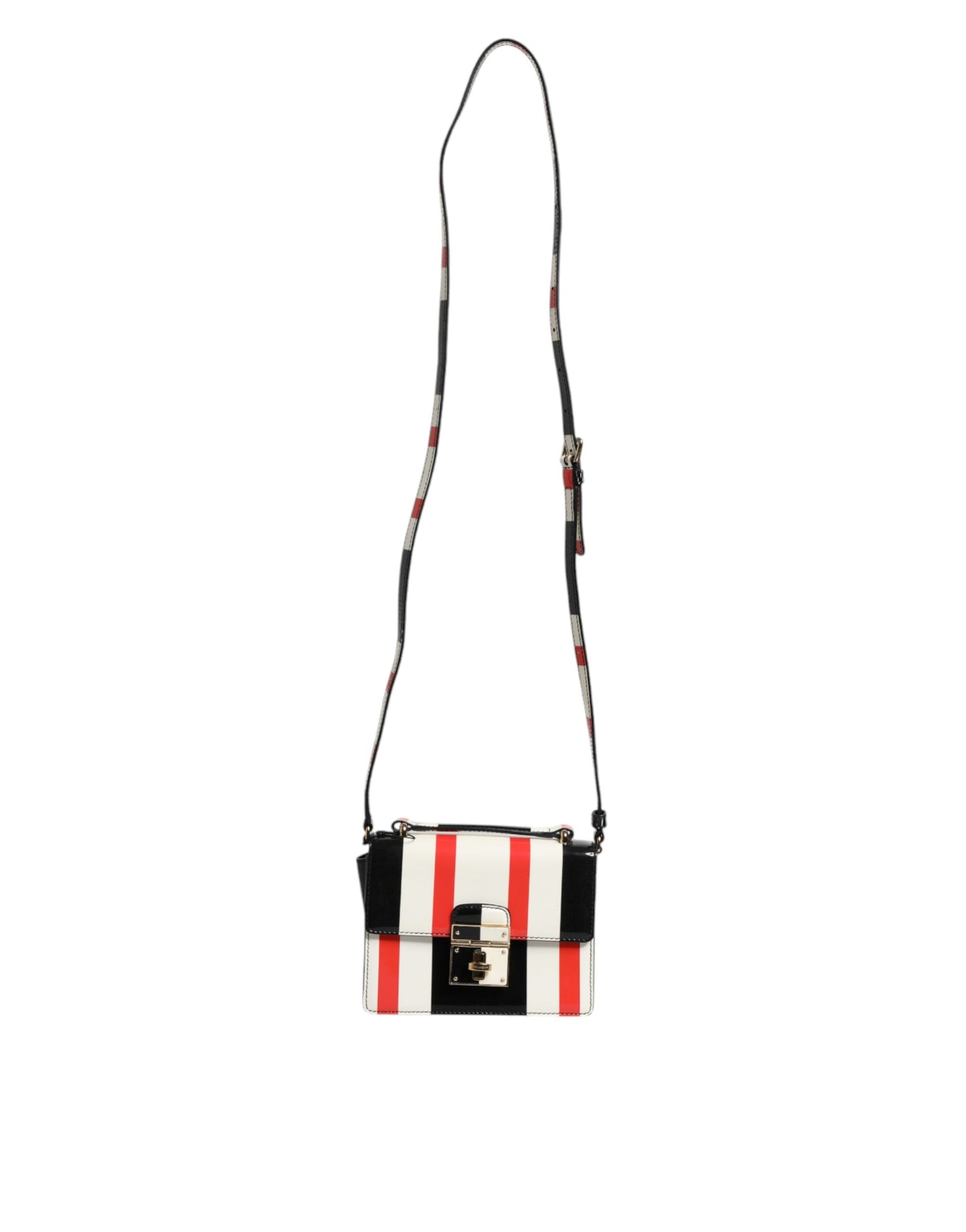 Dolce & Gabbana Multicolor Stripes Leather Crossbody Bag