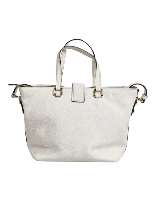 Dolce & Gabbana White Leather Top Handle Tote Crossbody Bag