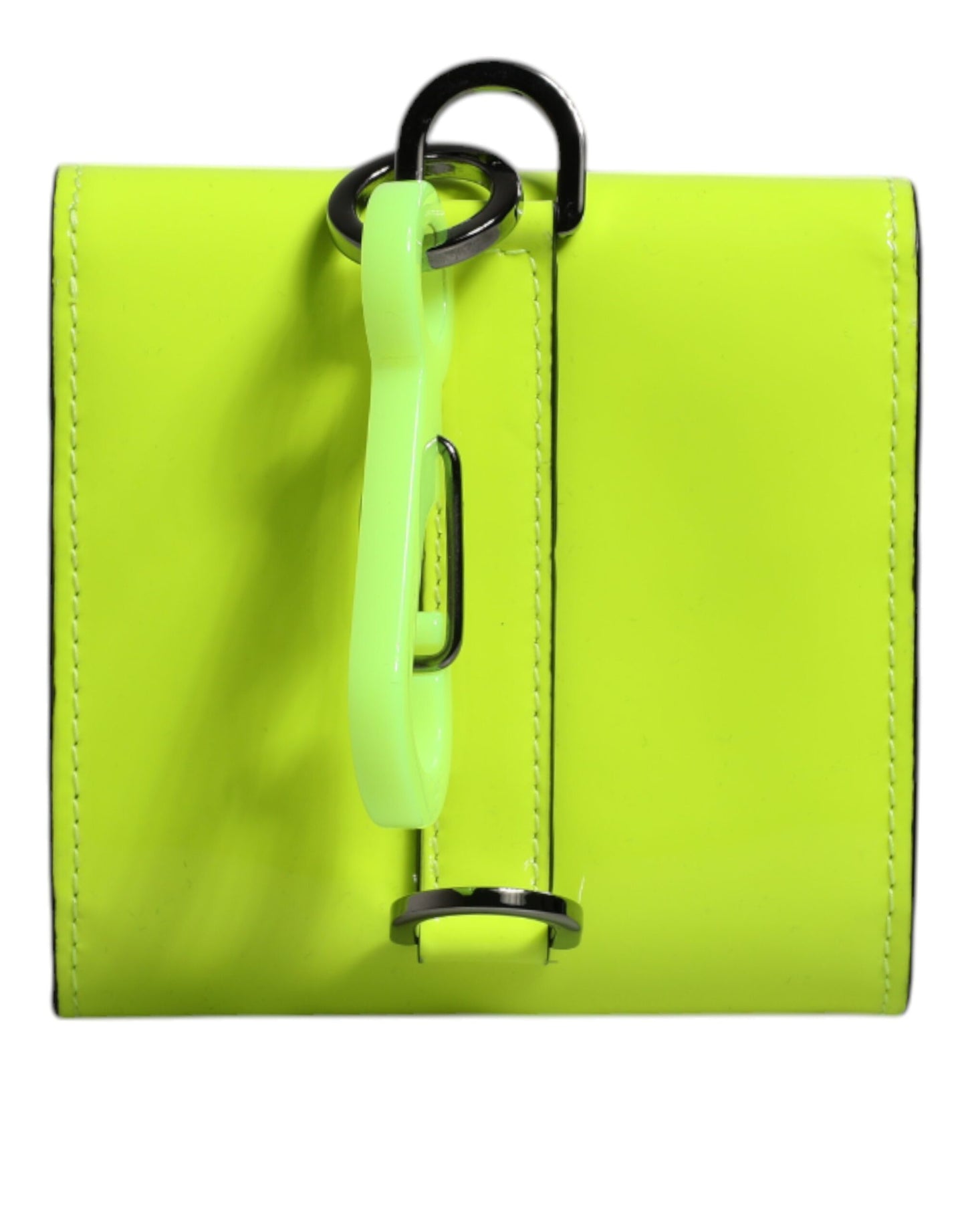 Dolce & Gabbana Yellow Green Bifold DG Logo Neck Strap Cardholder Wallet