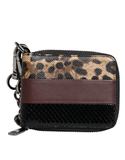 Dolce & Gabbana Multicolor Leopard Leather DG Bifold Card Holder Wallet