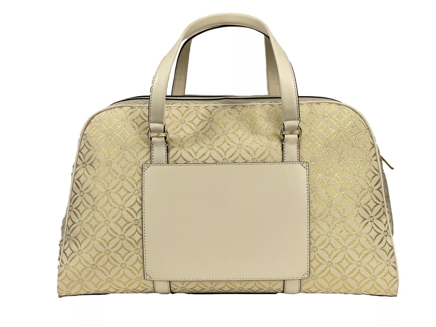 Michael Kors Travel XL Weekender Duffle Luggage Bag Creme Gold