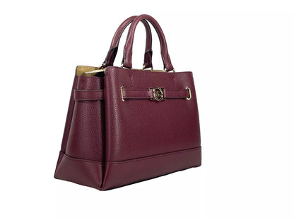 Michael Kors Reed Small Leather Belted Satchel Crossbody Bag Oxblood