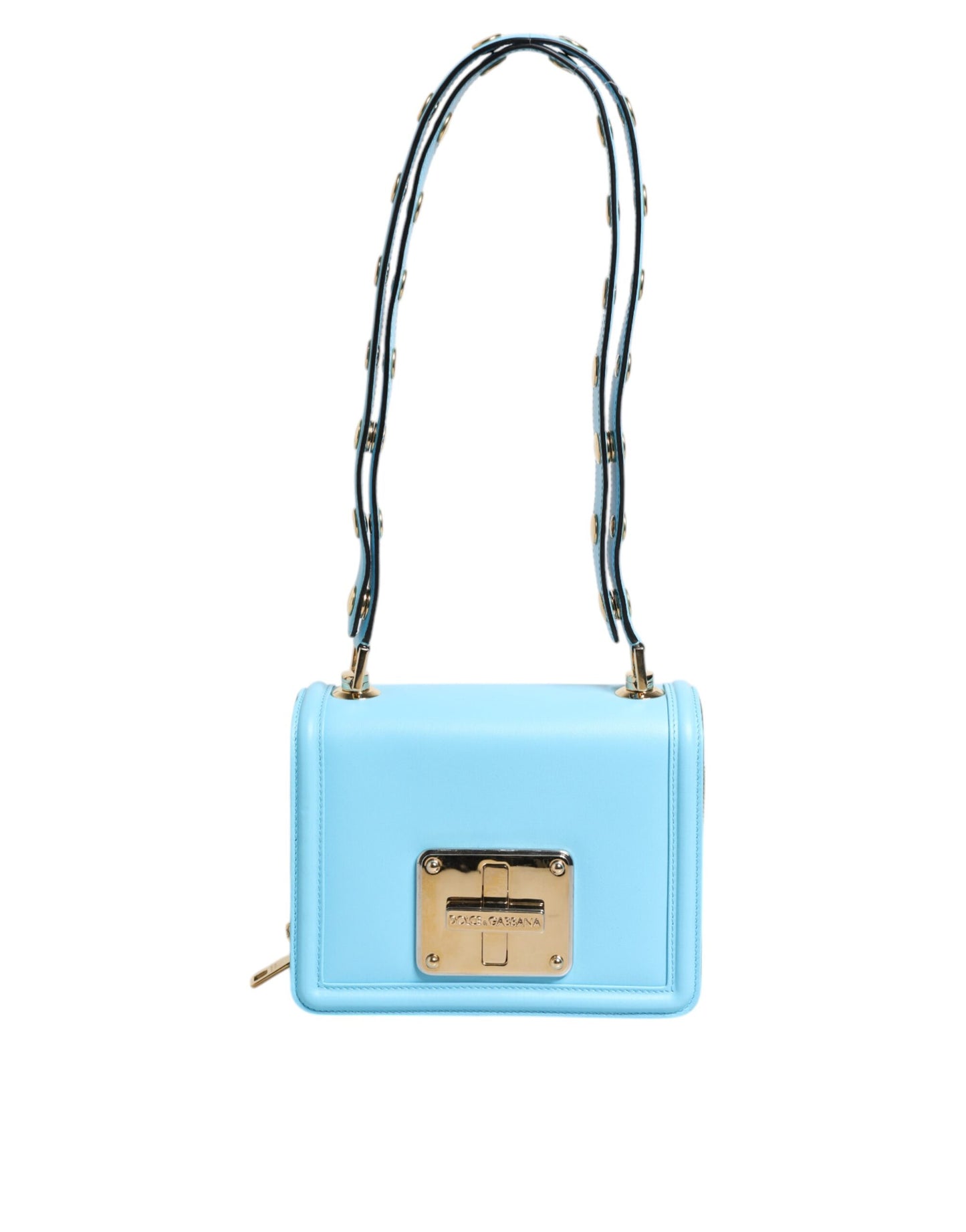 Dolce & Gabbana Light Blue Joy Therapy Lola Studded Leather Crossbody Bag