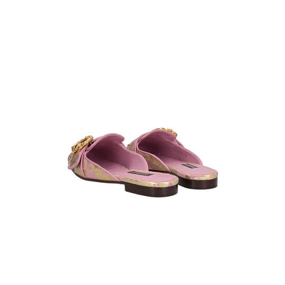 Dolce & Gabbana Pink Leather Di Calfskin Sandal