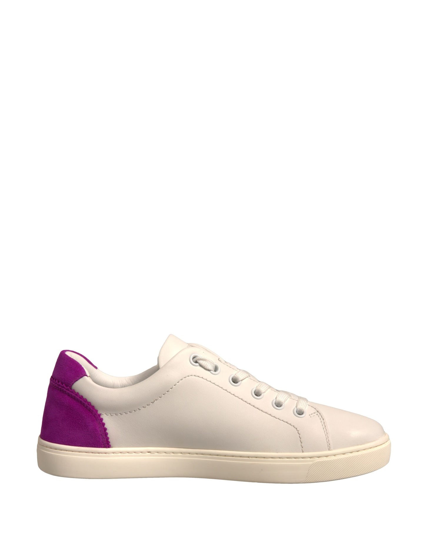 Dolce & Gabbana White Suede Leather Low Top Sneakers Shoes