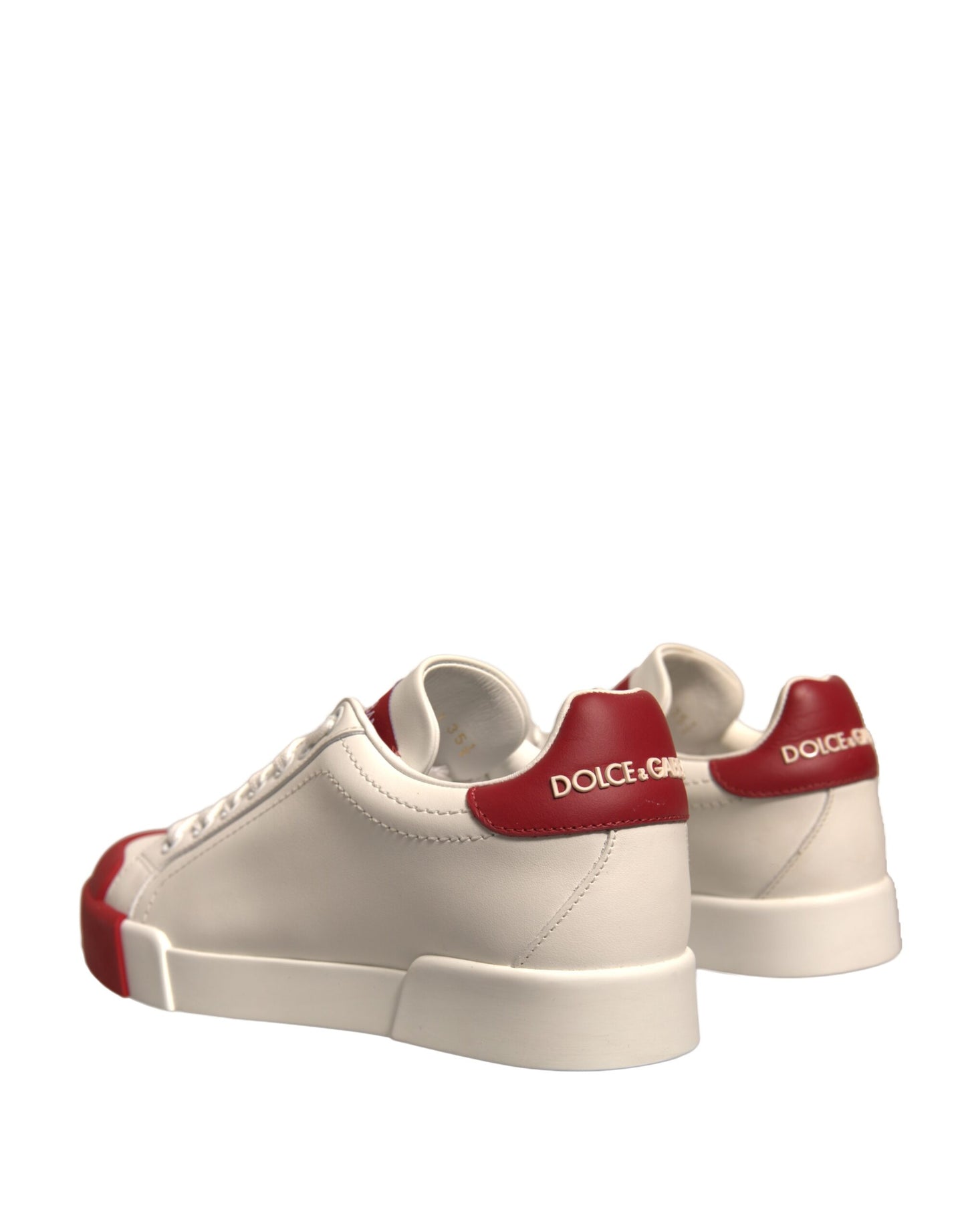 Dolce & Gabbana Shoes White Leather Logo Portofino Sneakers