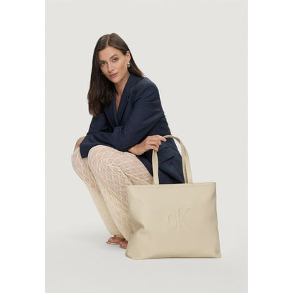 Calvin Klein Cream Polyethylene Handbag