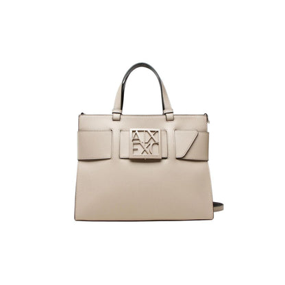 Armani Exchange Beige Synthetic Leather Handbag