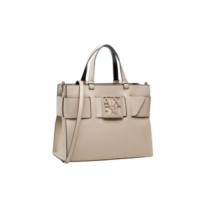 Armani Exchange Beige Synthetic Leather Handbag