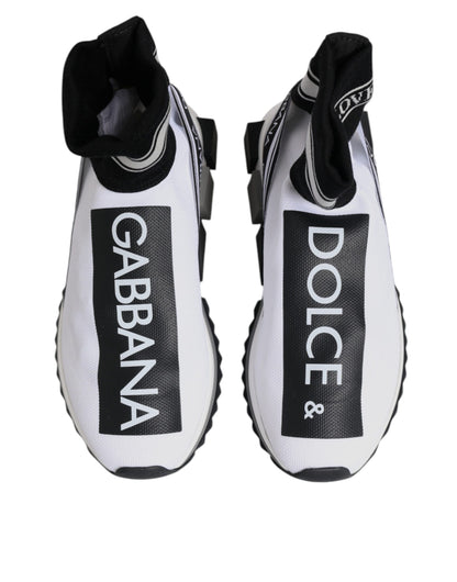Dolce & Gabbana White Black Sorrento Socks Sneakers Shoes
