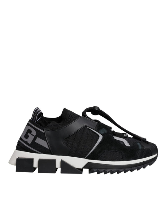 Dolce & Gabbana Black Mesh Sorrento Trekking Sneakers Shoes