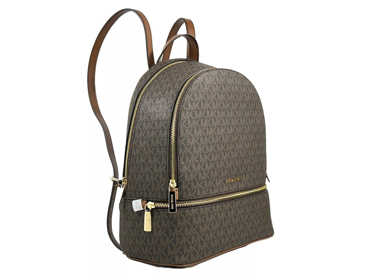 Michael Kors Rhea Medium PVC Backpack Bookbag Brown