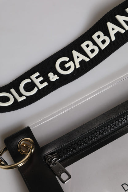 Dolce & Gabbana Clear PVC Leather Pouch Shoulder Strap Bag
