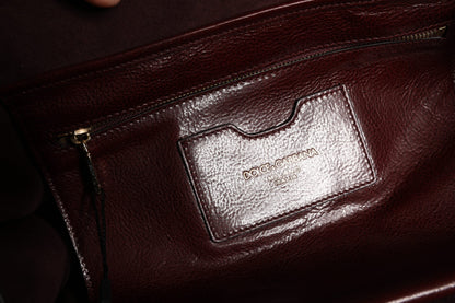 Dolce & Gabbana Brown Leopard Leather Shoulder Strap Tote Bag