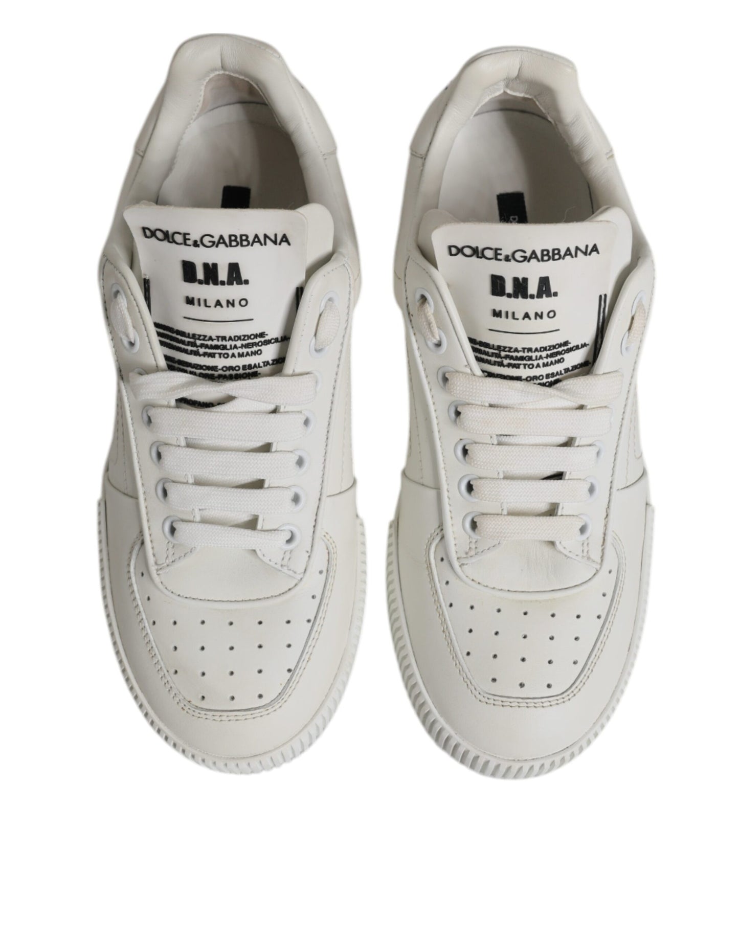Dolce & Gabbana White Miami Leather Low Top Sneakers Shoes