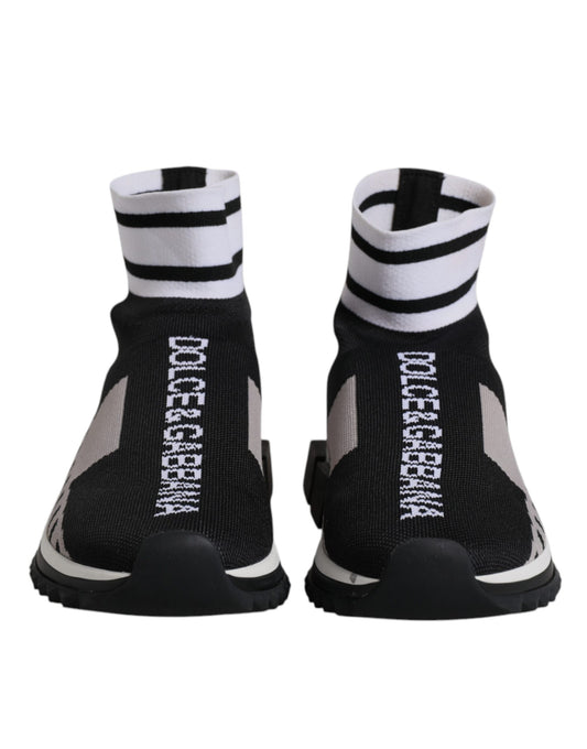 Dolce & Gabbana Black Gray Sorrento Socks Men Sneakers Shoes