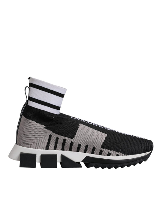Dolce & Gabbana Black Gray Sorrento Socks Men Sneakers Shoes