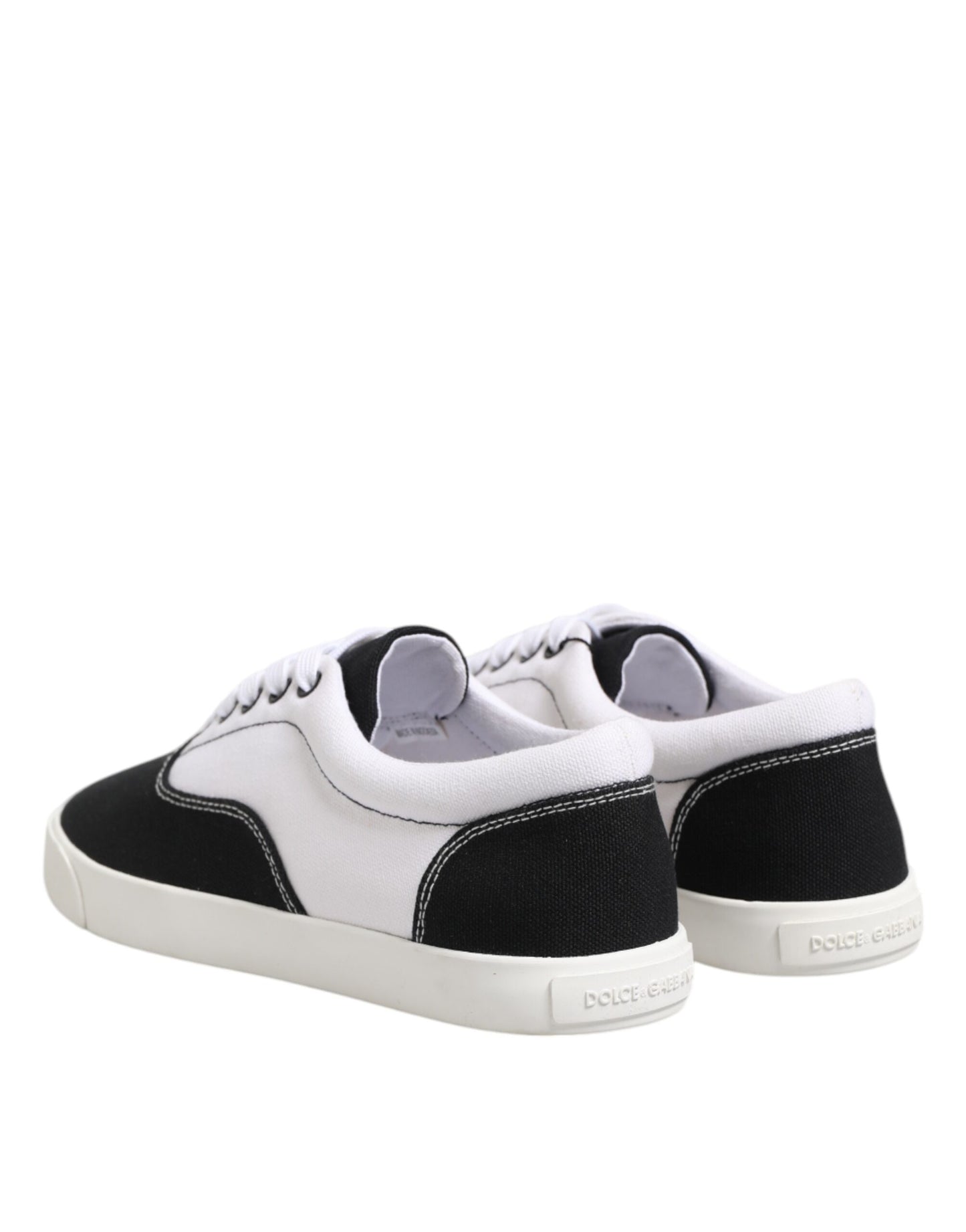 Dolce & Gabbana Black Cotton Canvas Lace Up Men Sneakers Shoes