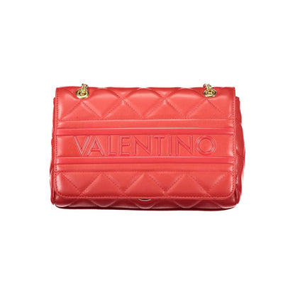 Mario Valentino Rosso Polyurethane Women's Bag with Chain and Internal Pockets