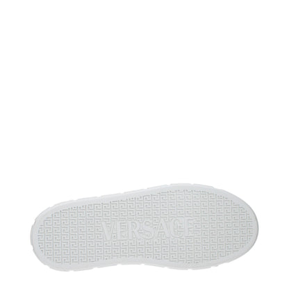 Versace White Leather Low Top Sneakers