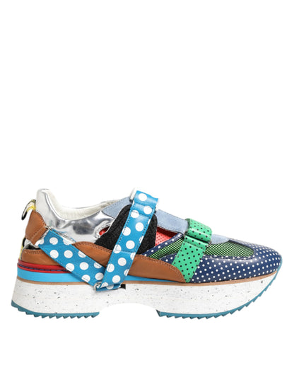 Dolce & Gabbana Multicolor Leather Low Top Sneakers Shoes