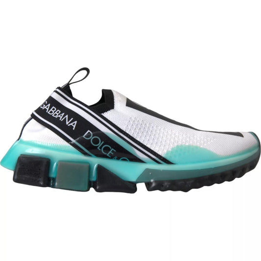 Dolce & Gabbana Black White Blue Slip On Sorrento Sneakers