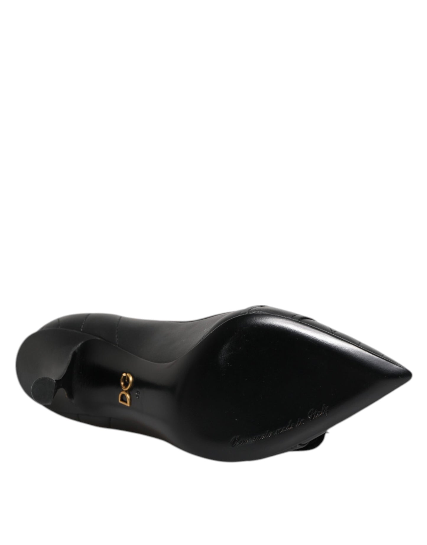 Dolce & Gabbana Black Devotion Leather Heels Pumps Shoes