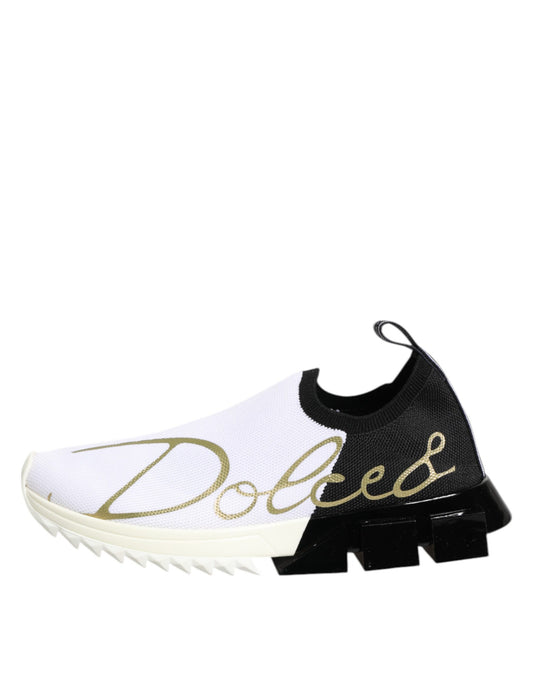Dolce & Gabbana White Black Low Top Sorrento Sneakers Shoes
