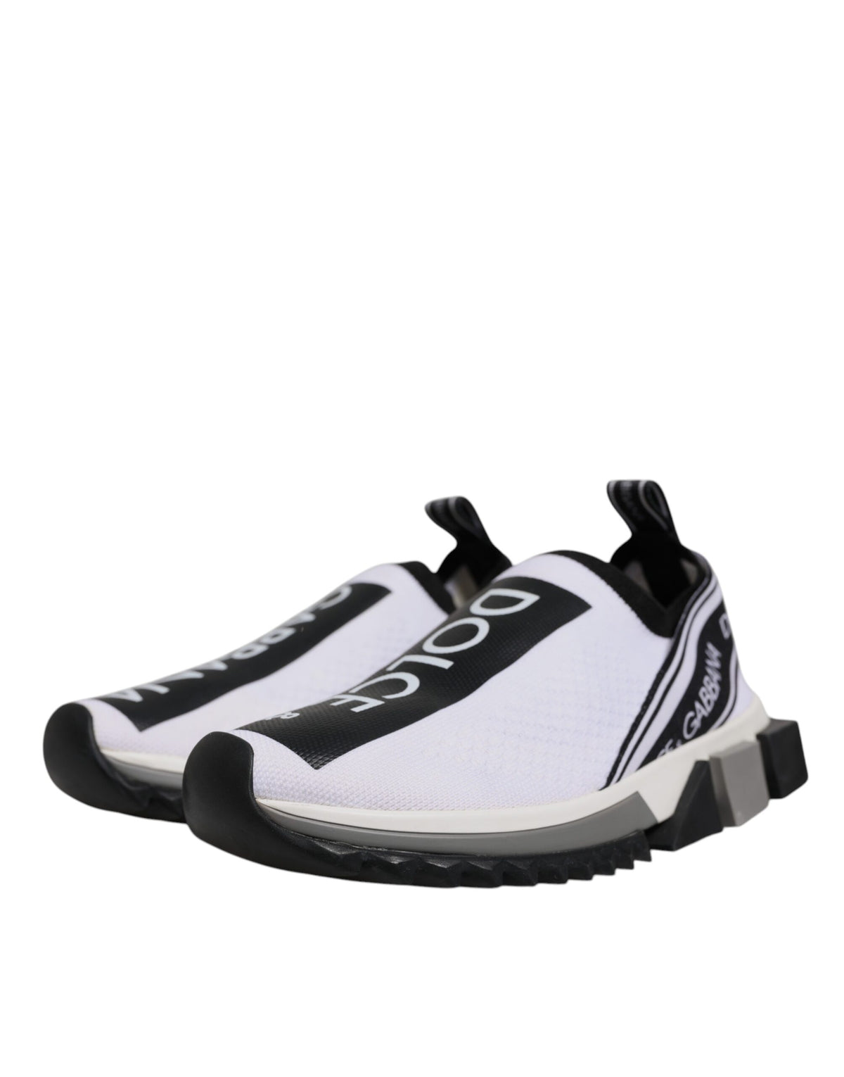 Dolce & Gabbana Black White Slip On Sorrento Sneakers Shoes