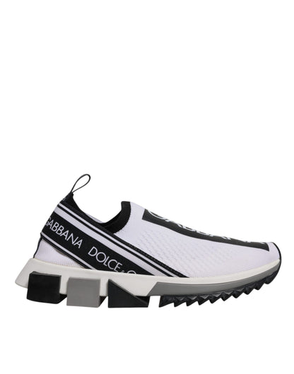 Dolce & Gabbana Black White Slip On Sorrento Sneakers Shoes